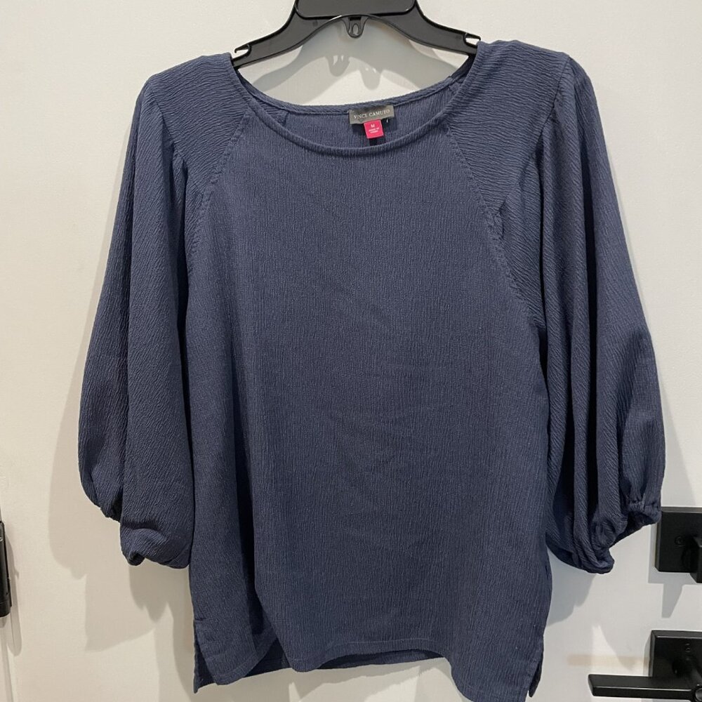 Vince Camuto boat neck, puff sleeve blouse - Size Medium